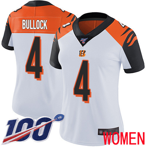 Cincinnati Bengals Limited White Women Randy Bullock Road Jersey NFL Footballl #4 100th Season Vapor Untouchable